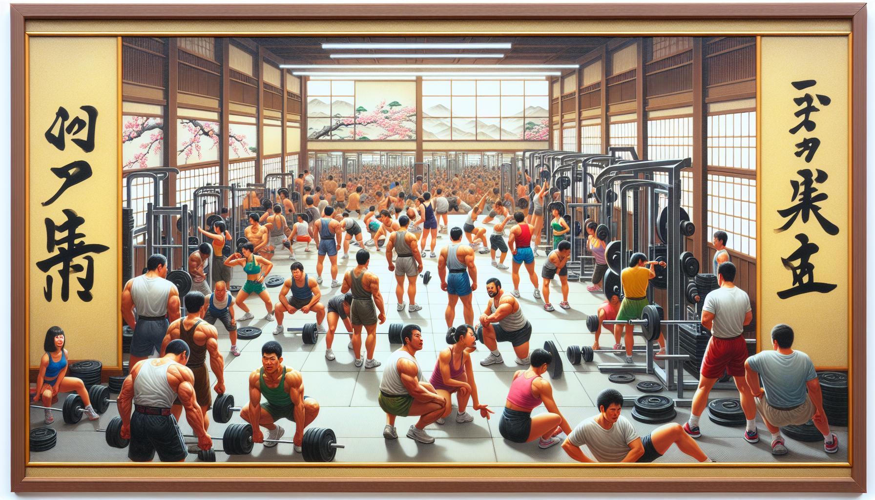 名古屋のトレーニングジム内で遊ぶ人の様子