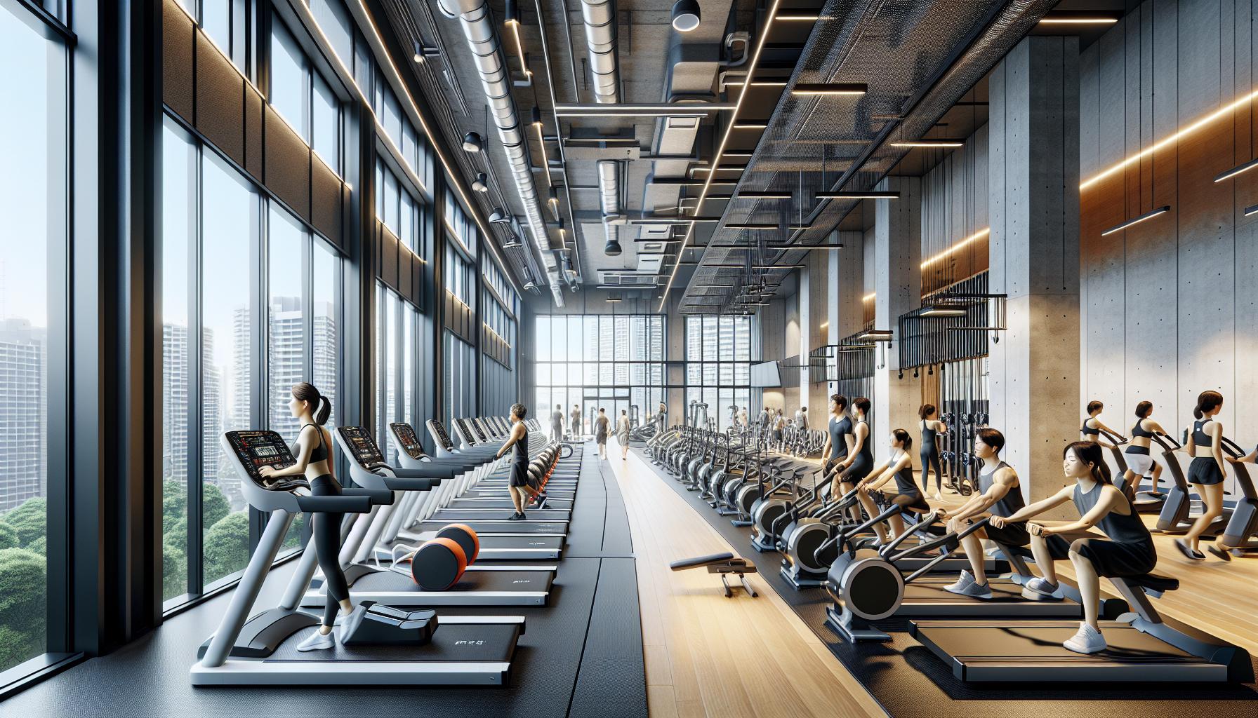 名古屋のトレーニングジム内で遊ぶ人の様子