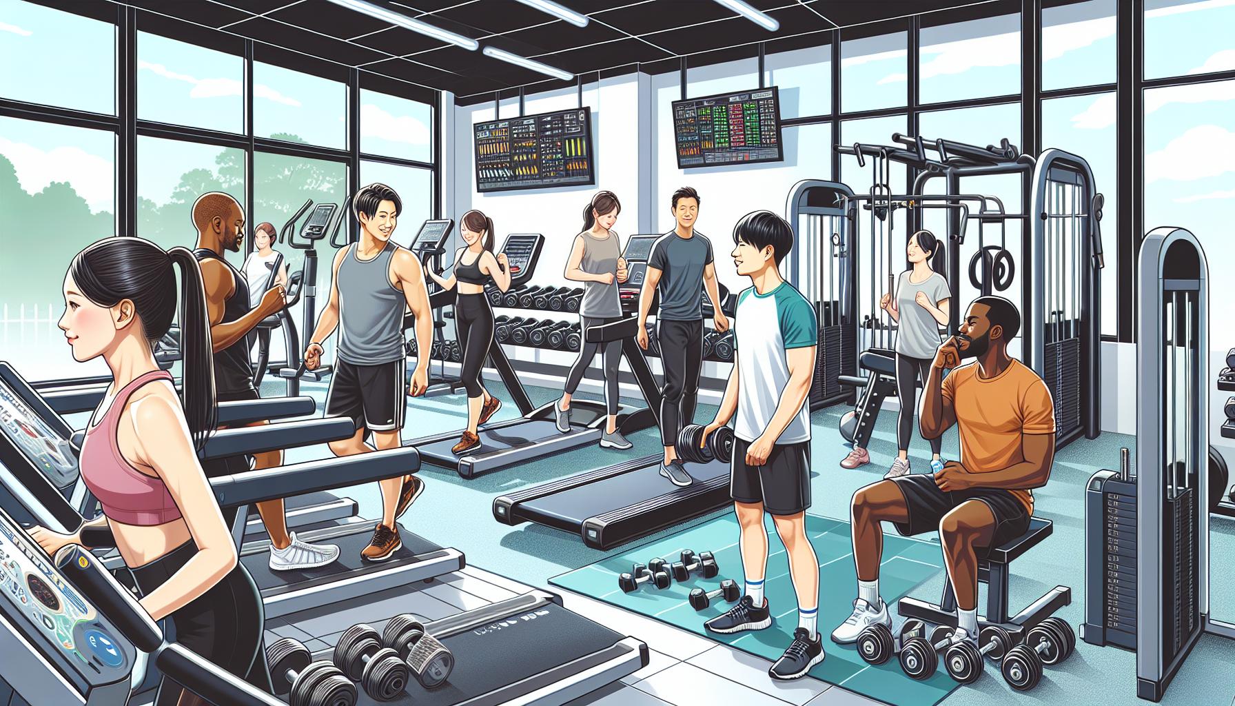 名古屋のトレーニングジム内で遊ぶ人の様子