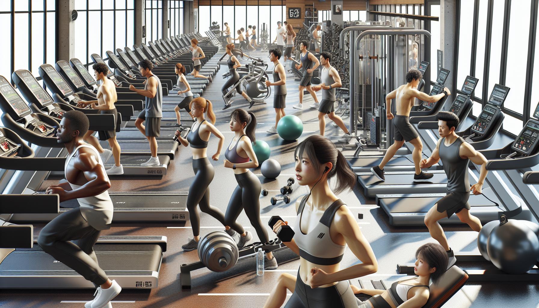 名古屋のトレーニングジム内で遊ぶ人の様子