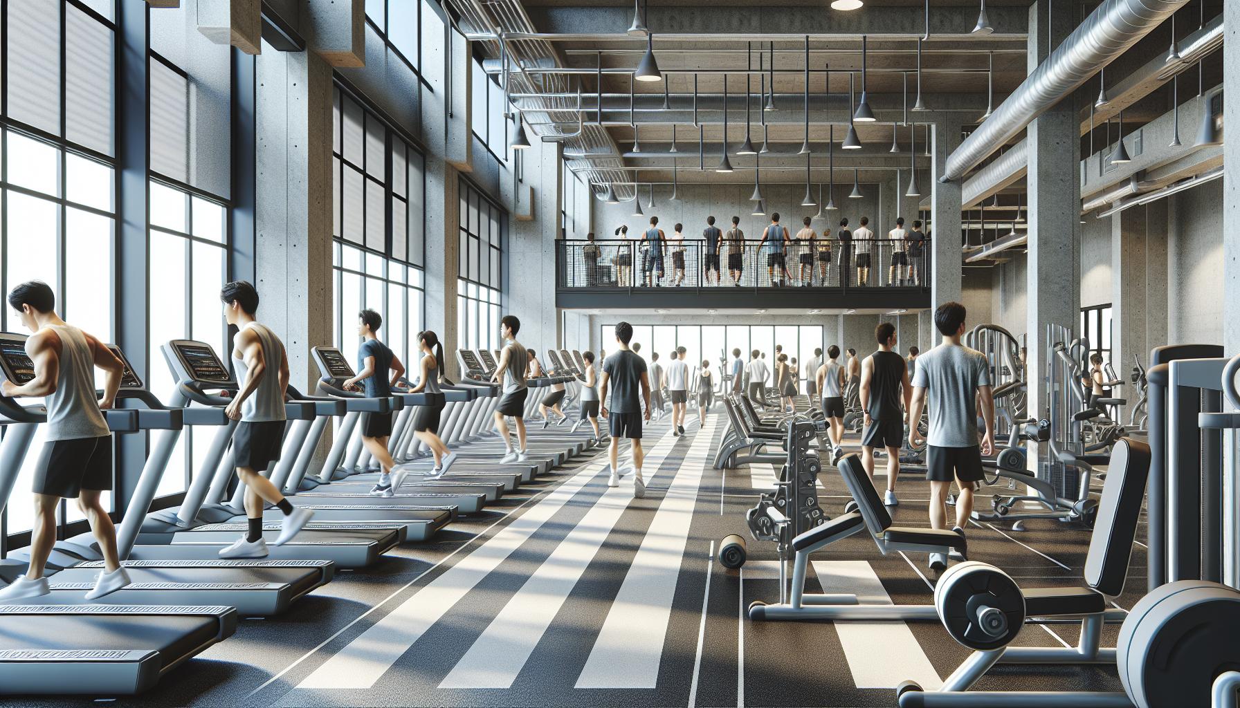 名古屋のトレーニングジム内で遊ぶ人の様子